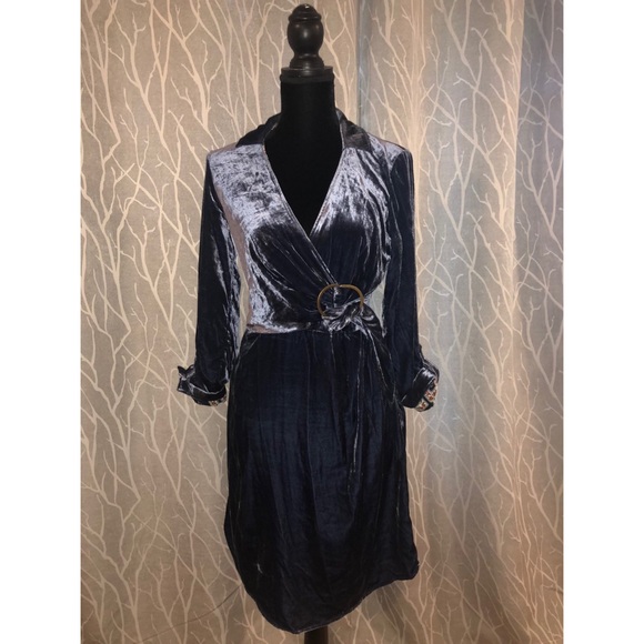 $168 Anthropologie Maeve Velvet Shirtdress New - Picture 5 of 7